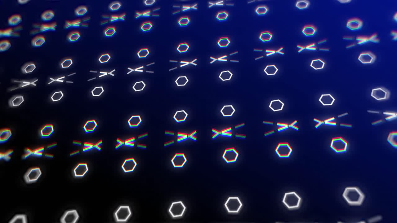 해군 배경에서 움직이는 기하학적 모양의 애니메이션