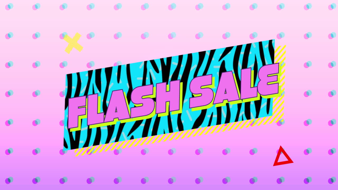 Grafica offerta lampo su banner turchese su sfondo rosa