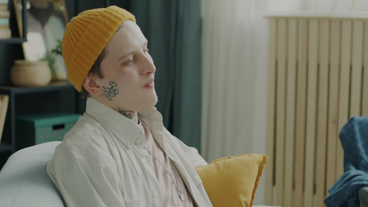 Young Man Relaxing at Home