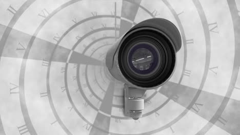 reloj que se mueve y cámaras de cctv