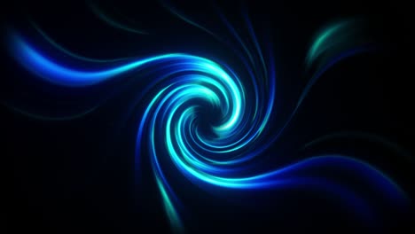 abstract background. bright swirl on black background. the concept of space - time. cold blue color. 3d animation.