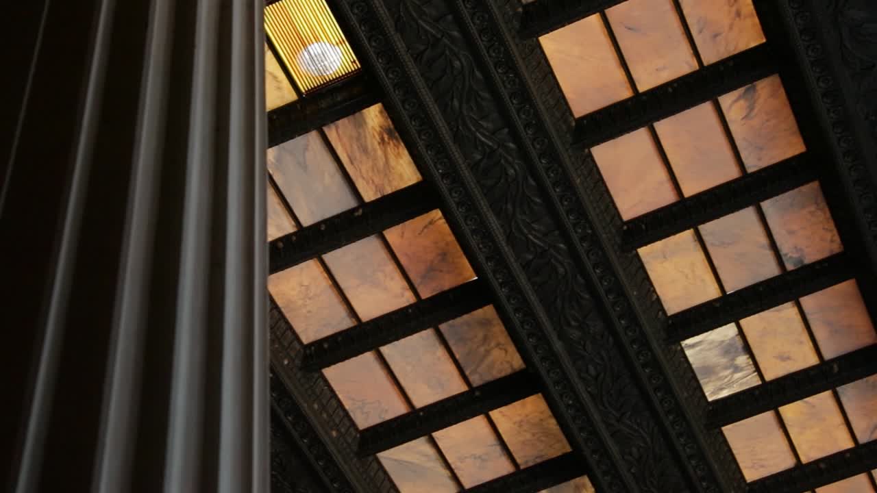 Beautiful architecture of the inside walls and ceilings of the Savior of the Union, the Lincoln Memorial building in Washington, DC, USA.
