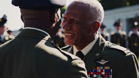 proud military veterans sharing a heartfelt moment