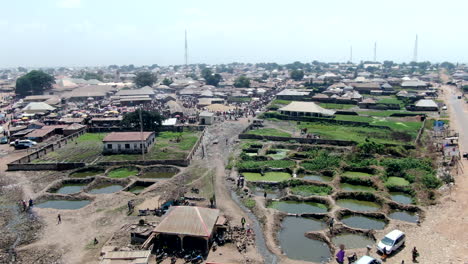 farms in ibi town, nigeria - terrace farming and village life in africa