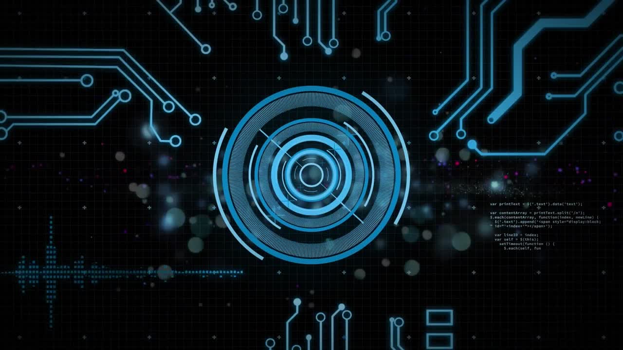 Animation of scope scanning and data processing over computer circuit board