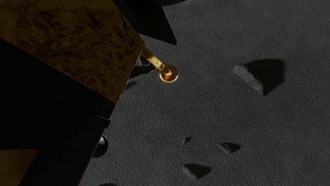 animación en 3d a bordo del aterrizaje de la sonda chandrayaan en la luna