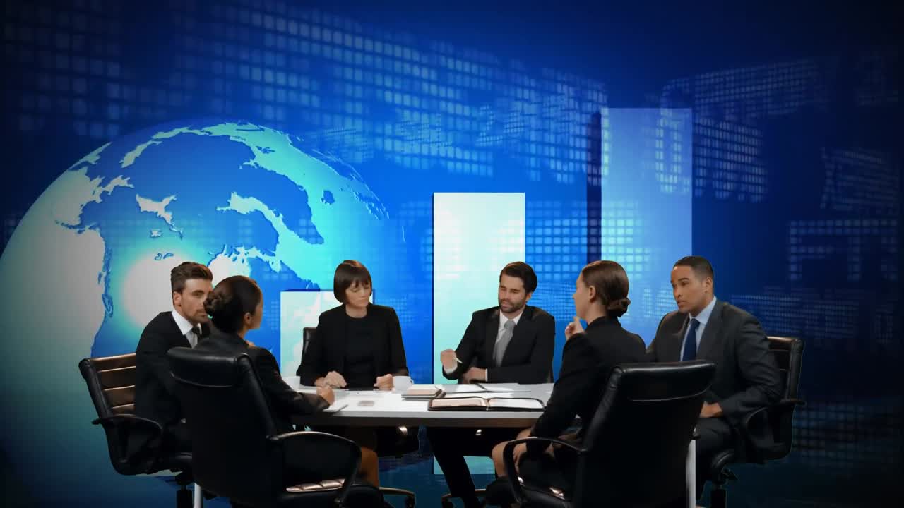 회의 중인 사업가들