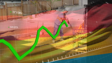 ecuaciones matemáticas sobre la bandera alemana sobre el trabajador del sitio.