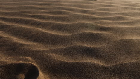 Camera-moves-across-sand-blowing-in-the-desert