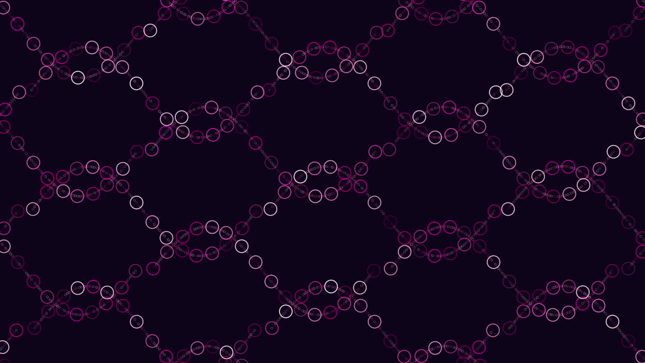 Interconnected circle chain on black background