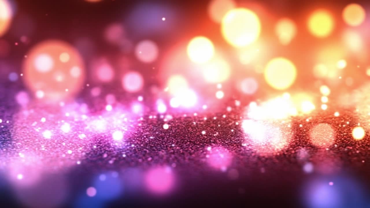 Vibrant effect from sparkles. Bright and colorful sparkles fill the background, creating a mesmerizing and lively atmosphere with dynamic light.