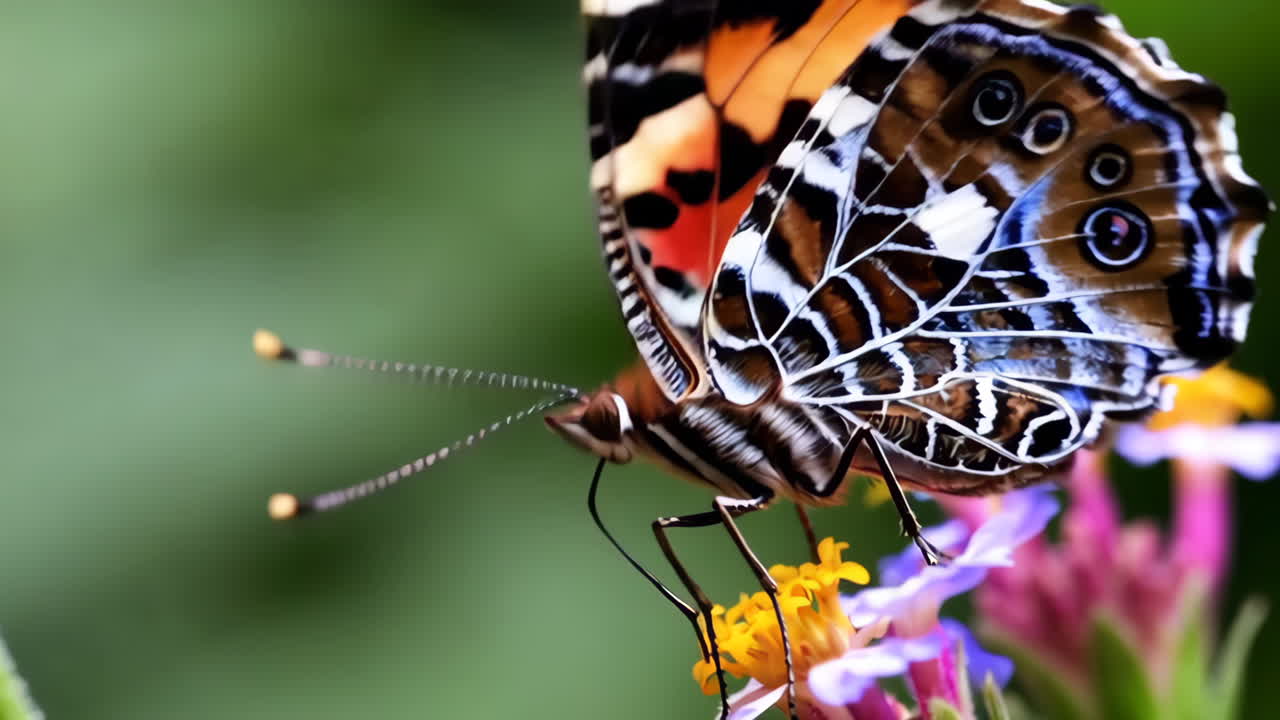 mariposa colorida en una flor