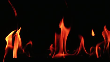 fuego ardiendo en un registro a cámara lenta
