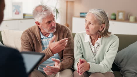 senior couple in counseling session