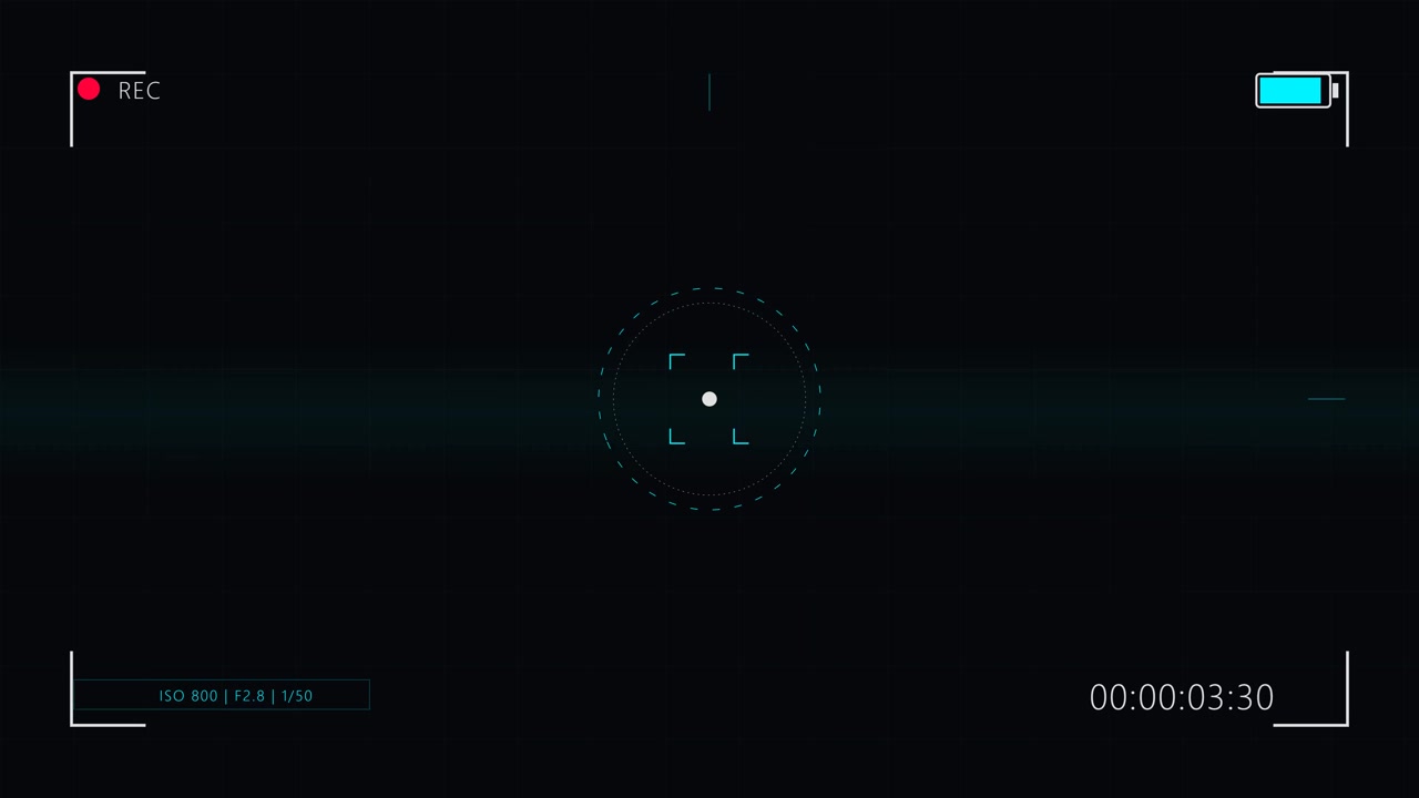 Digital Camera Viewfinder Interface Overlay on Black Background