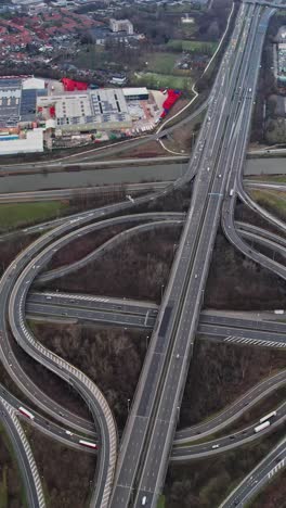 belgian multilane highway aerial shote