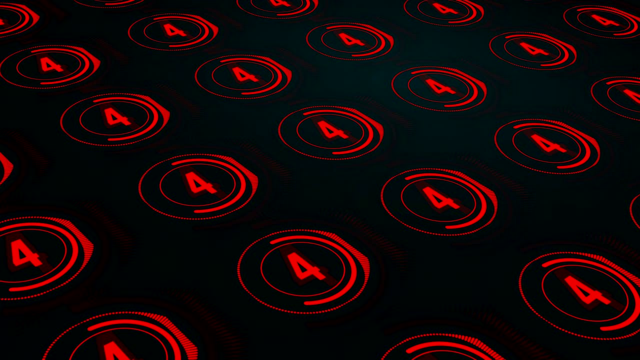 4k светящийся неоновый свет обратный отсчет фонового цикла