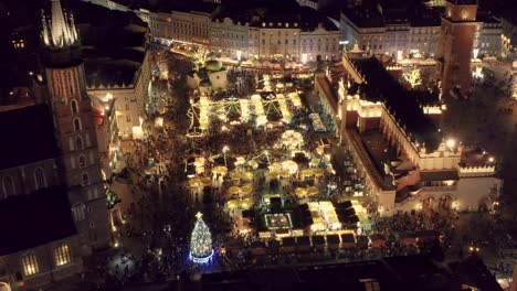 christmas time in krakow, poland - main market square, sukiennice, st