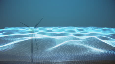 animación del procesamiento de datos sobre la turbina eólica