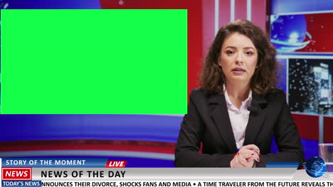 Media-host-presents-news-on-greenscreen