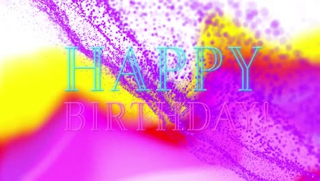 animación del texto de feliz cumpleaños sobre las formas