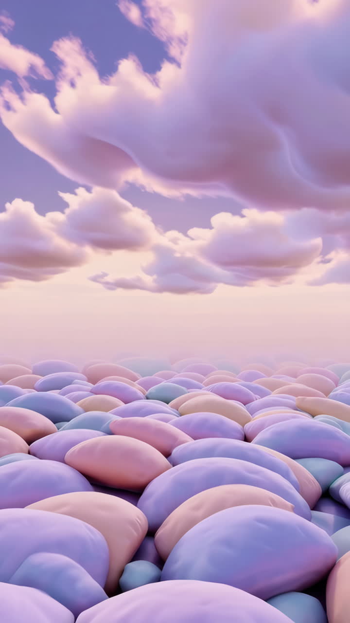 Pastel Dreamy Cloudscape with Pillows