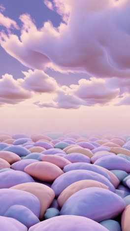 pastel dreamy cloudscape with pillows