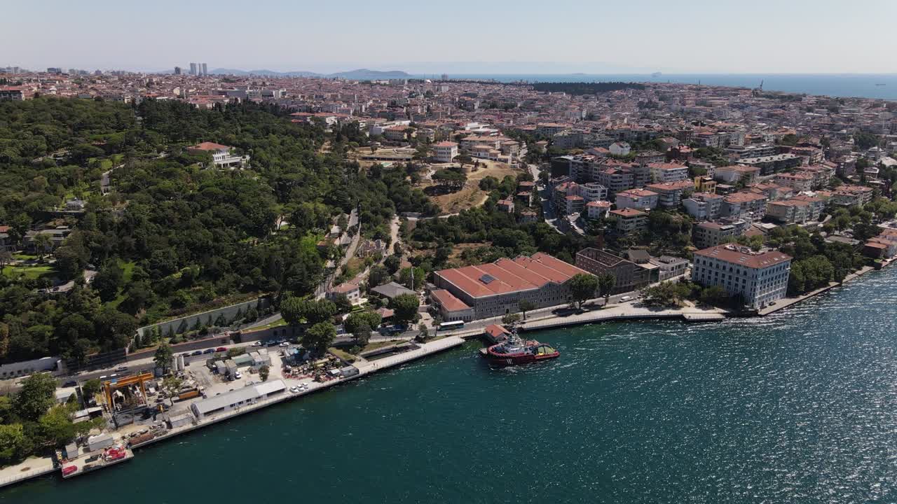 vista aérea del dron del bósforo estambul