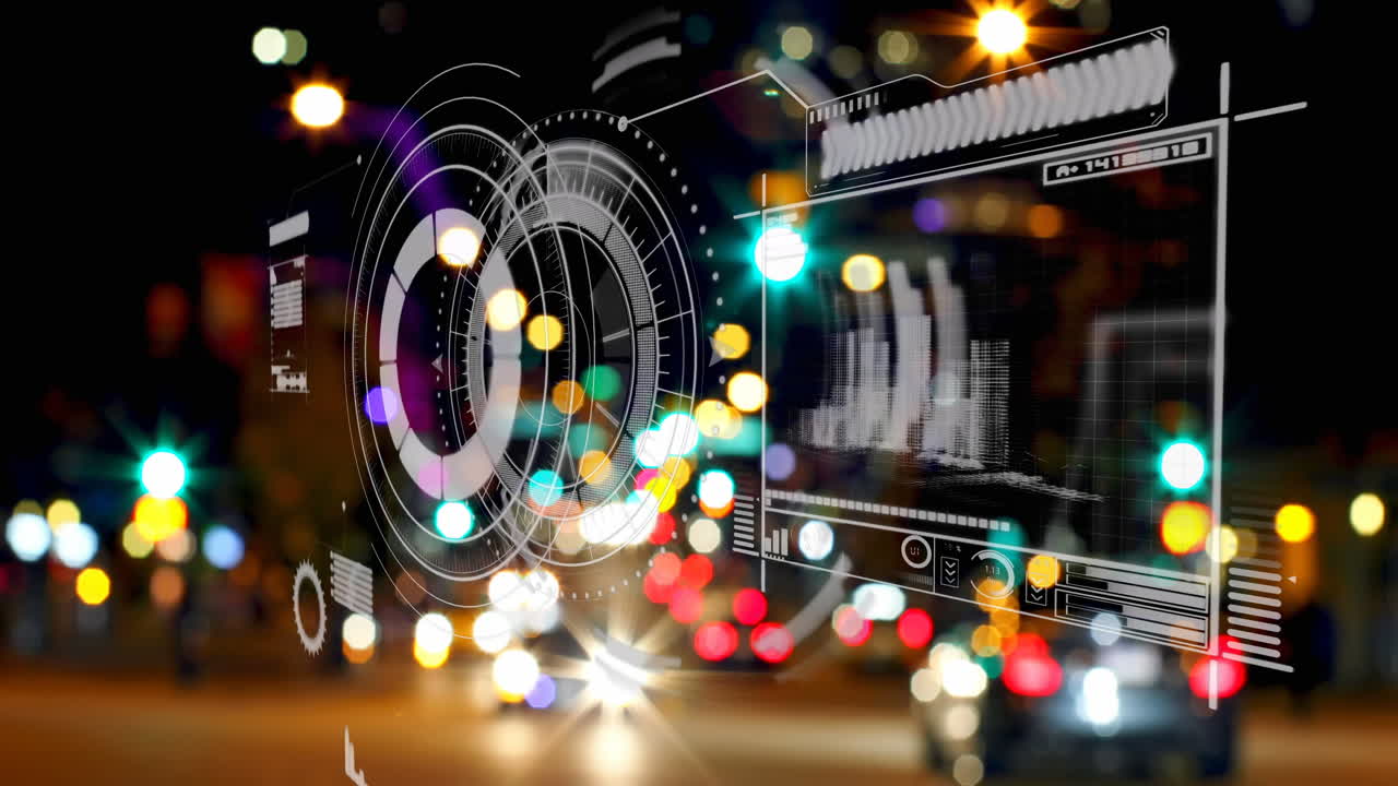 도시 풍경에 대한 통계 및 데이터 처리의 애니메이션