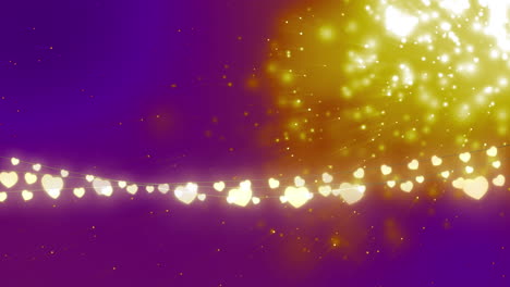 animación de luces de hadas brillantes sobre manchas brillantes sobre un fondo púrpura