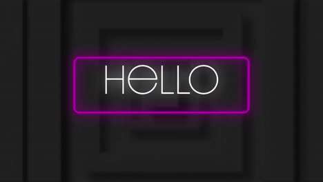 Animation-of-hello-text-on-black-background