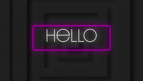 animación del texto de saludo en fondo negro