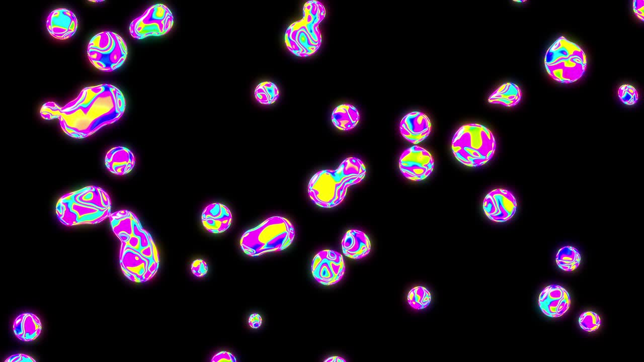 검은 바탕에 추상적인 흐르는 다채로운 goo