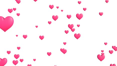 animación abstracta en forma de corazones rosados. sobre un fondo blanco.