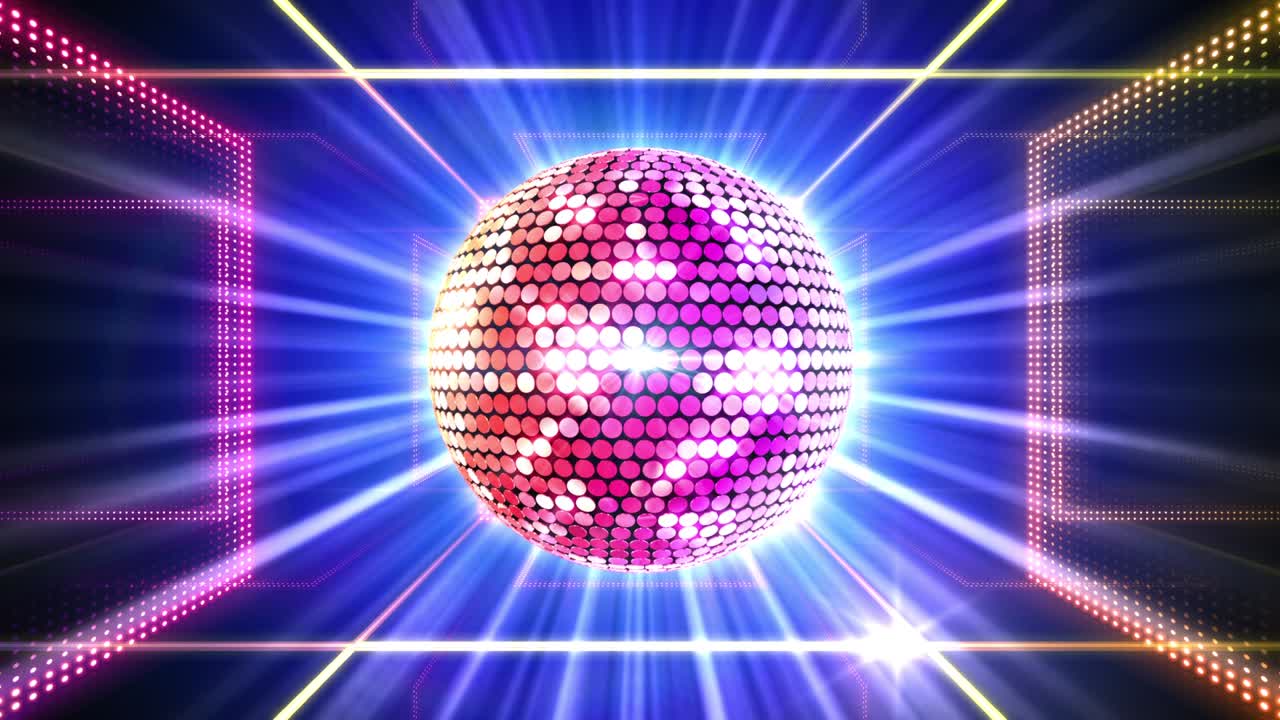 bola de espejo disco luces club de baile fiesta brillo de fondo