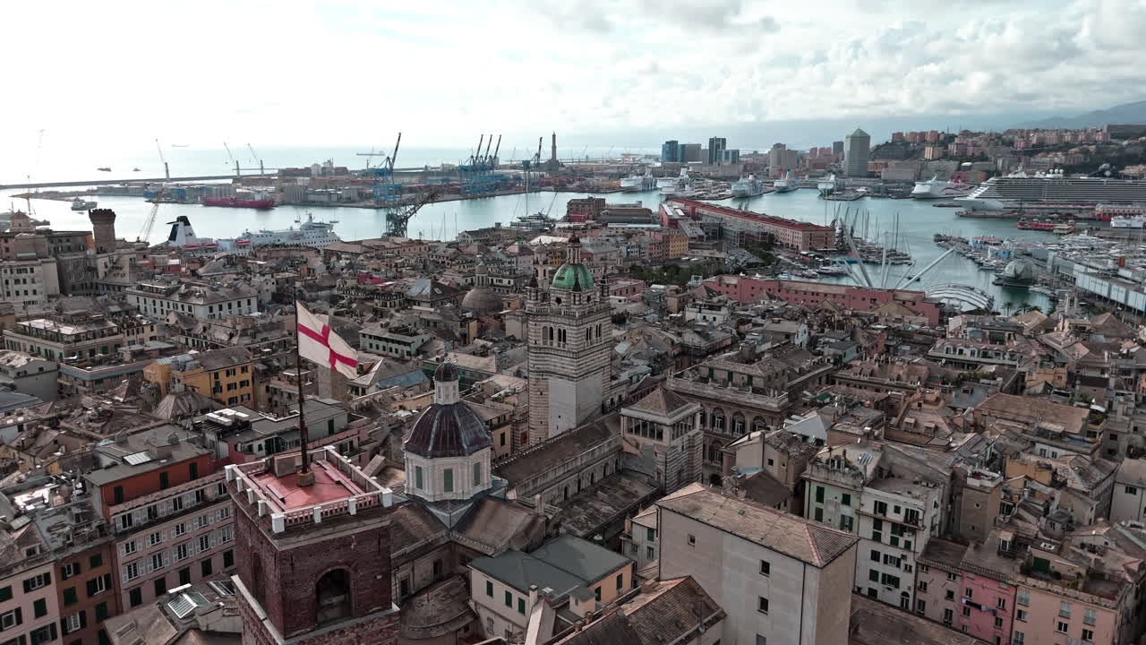 Aerial View of Genoa, Italy
