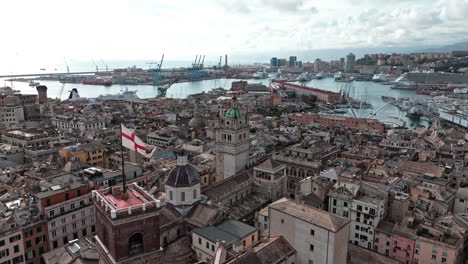 aerial view of genoa, italy