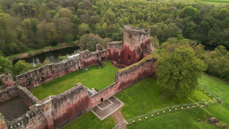 orange castle ruins scotland drone 4k