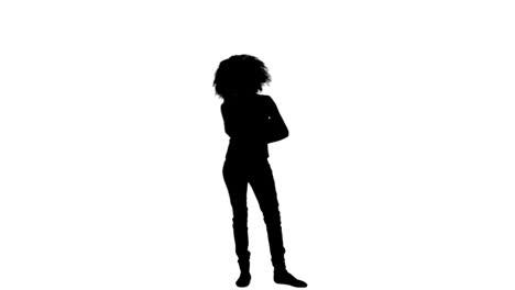 silhouette woman talking on the phone