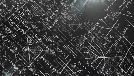 animation of mathematical equations on black background