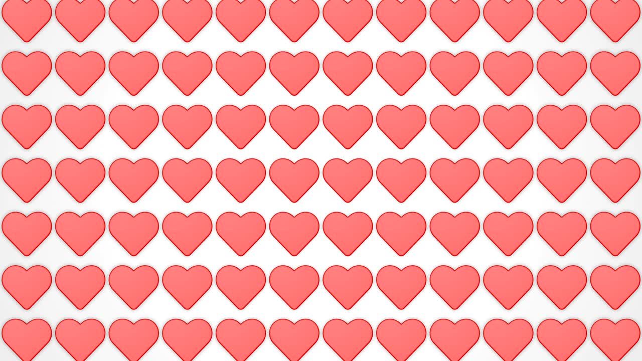 Cuori amore romantico sfondo rosso bianco traffico verticale.