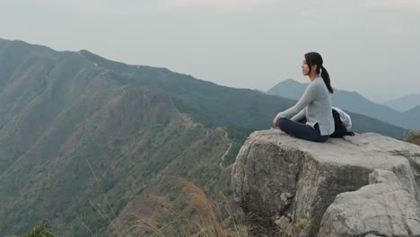 Side-view-of-asian-woman