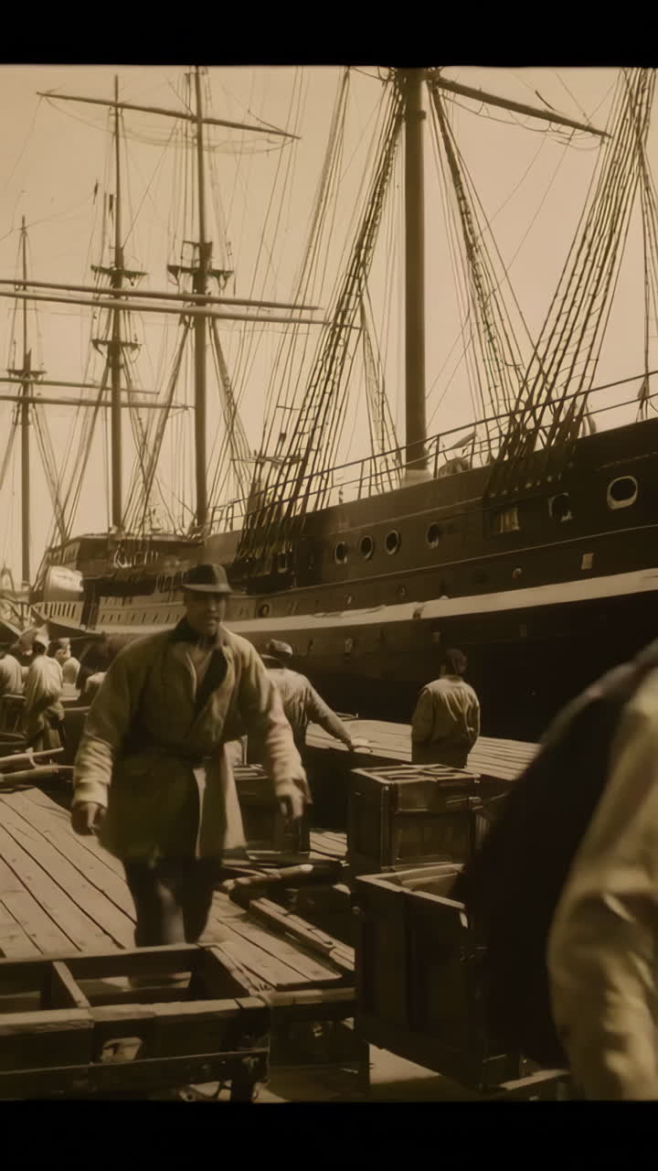 Port Workers Loading Cargo Ships