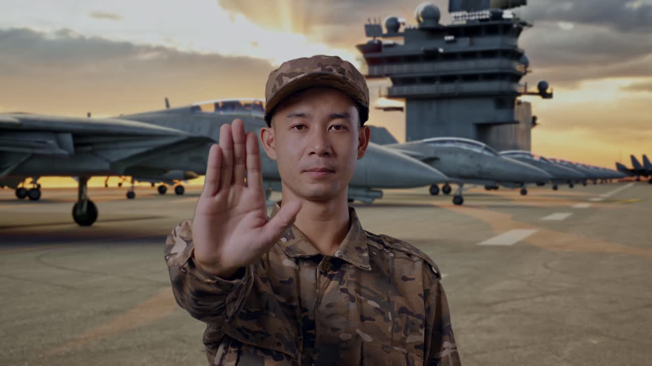 Military Personnel on Aircraft Carrier Deck