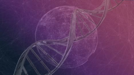 adn, células y estructuras moleculares que se mueven sobre un fondo rosa y púrpura