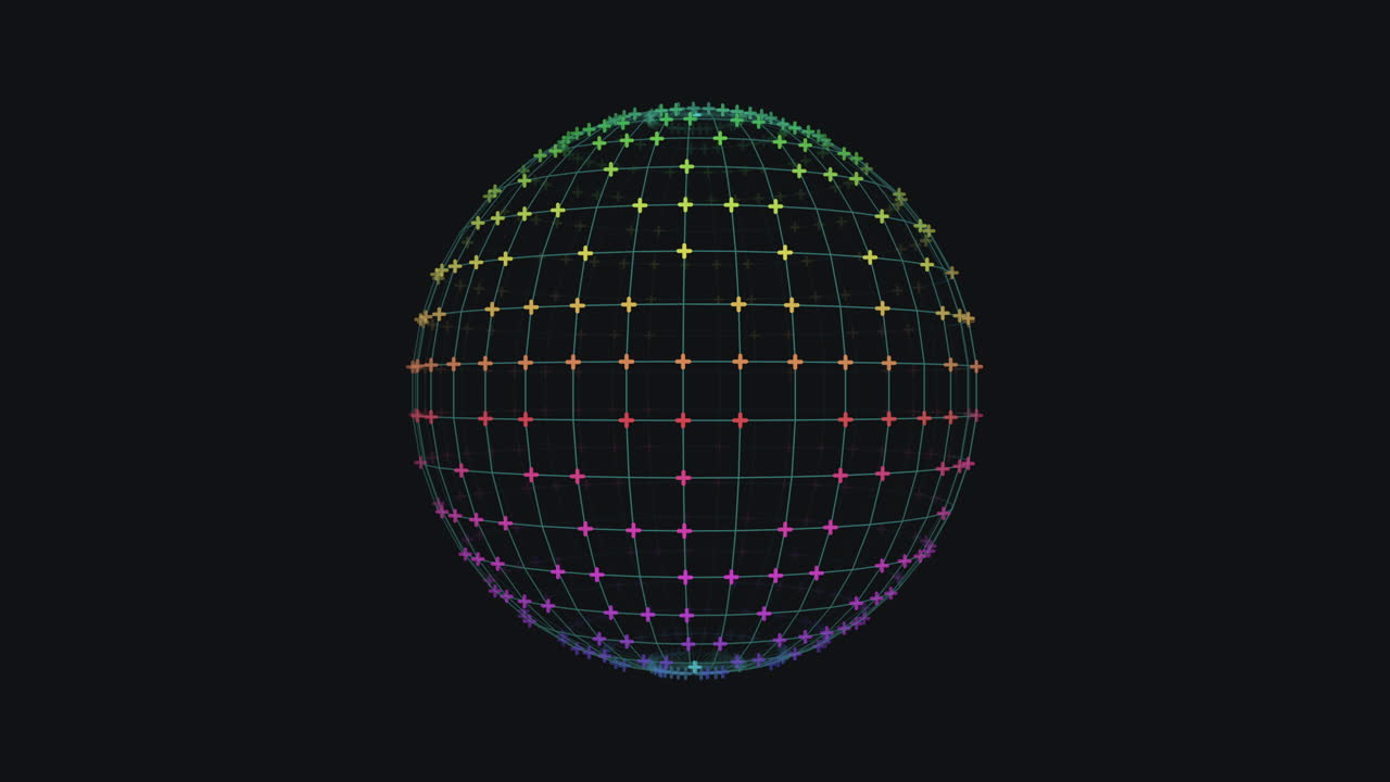 3d sphere formed by colorful lines and dots