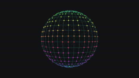 esfera 3d formada por líneas y puntos coloridos