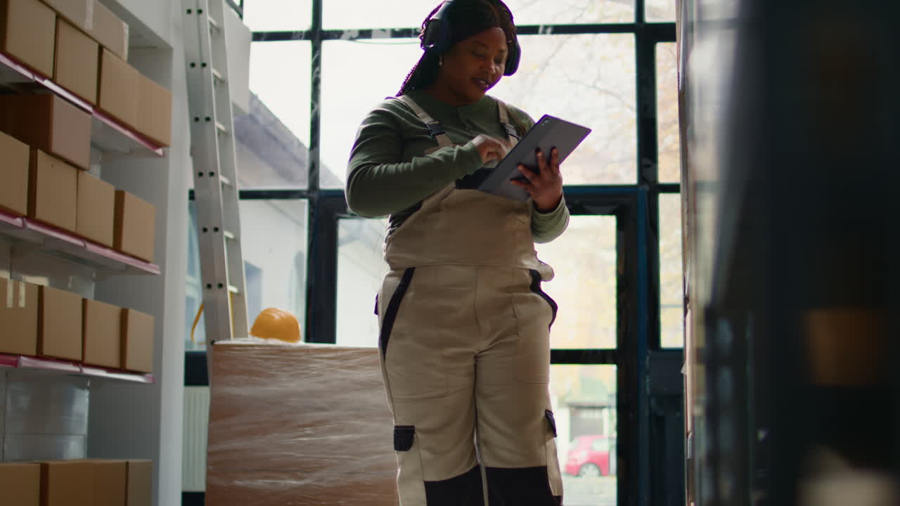 Warehouse workers managing inventory with tablets and barcode scanners