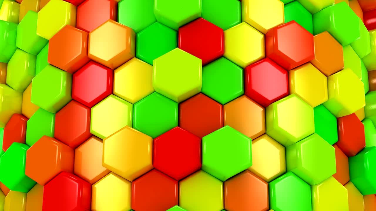 hexágonos animados de colores