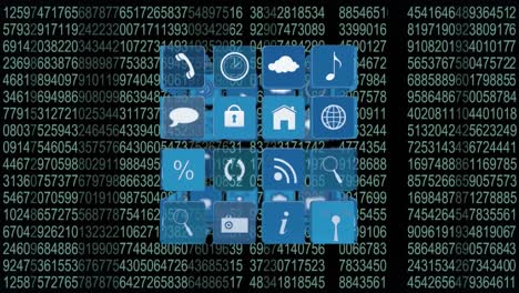 iconos y símbolos de internet con códigos